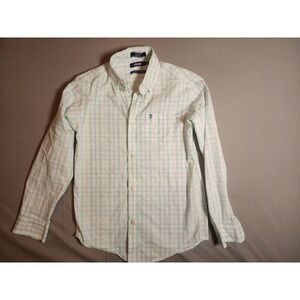 Izod Shirt Boys Sz Med 10/12 Button Down Long Sleeve